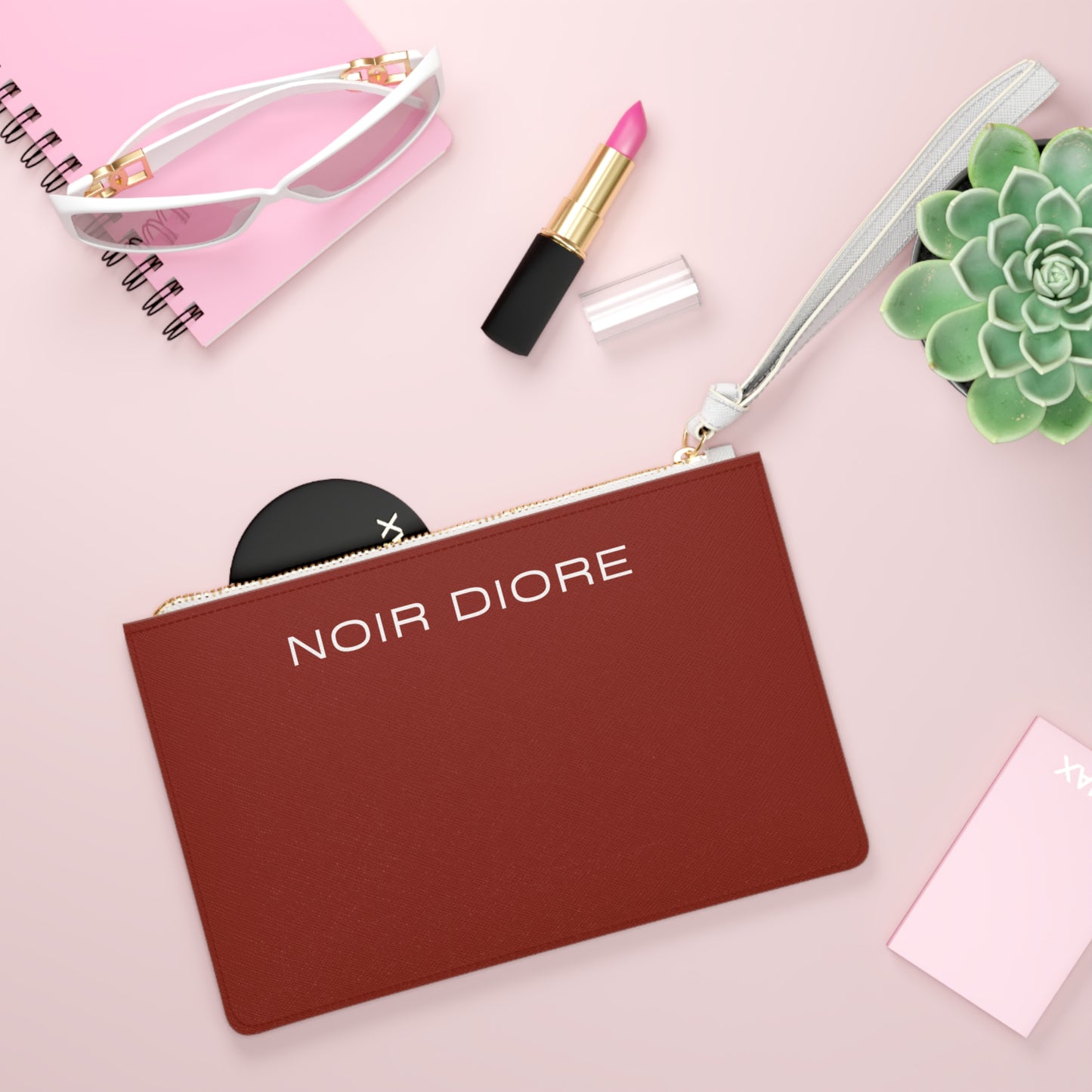 Noir Diore Crimson Red Clutch Bag