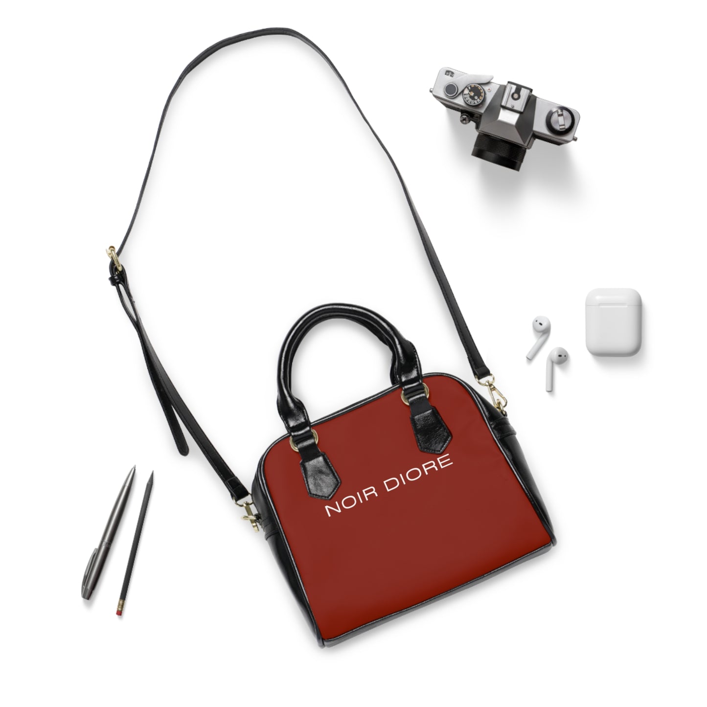 Noir Diore Crimson Shoulder Handbag