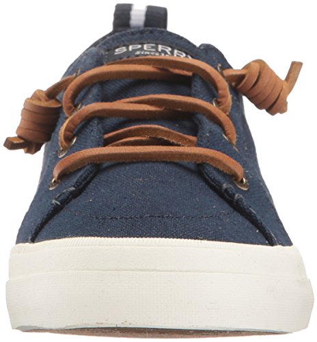 Sperry Womens Crest Vibe Linen Sneaker, Navy, 8.5