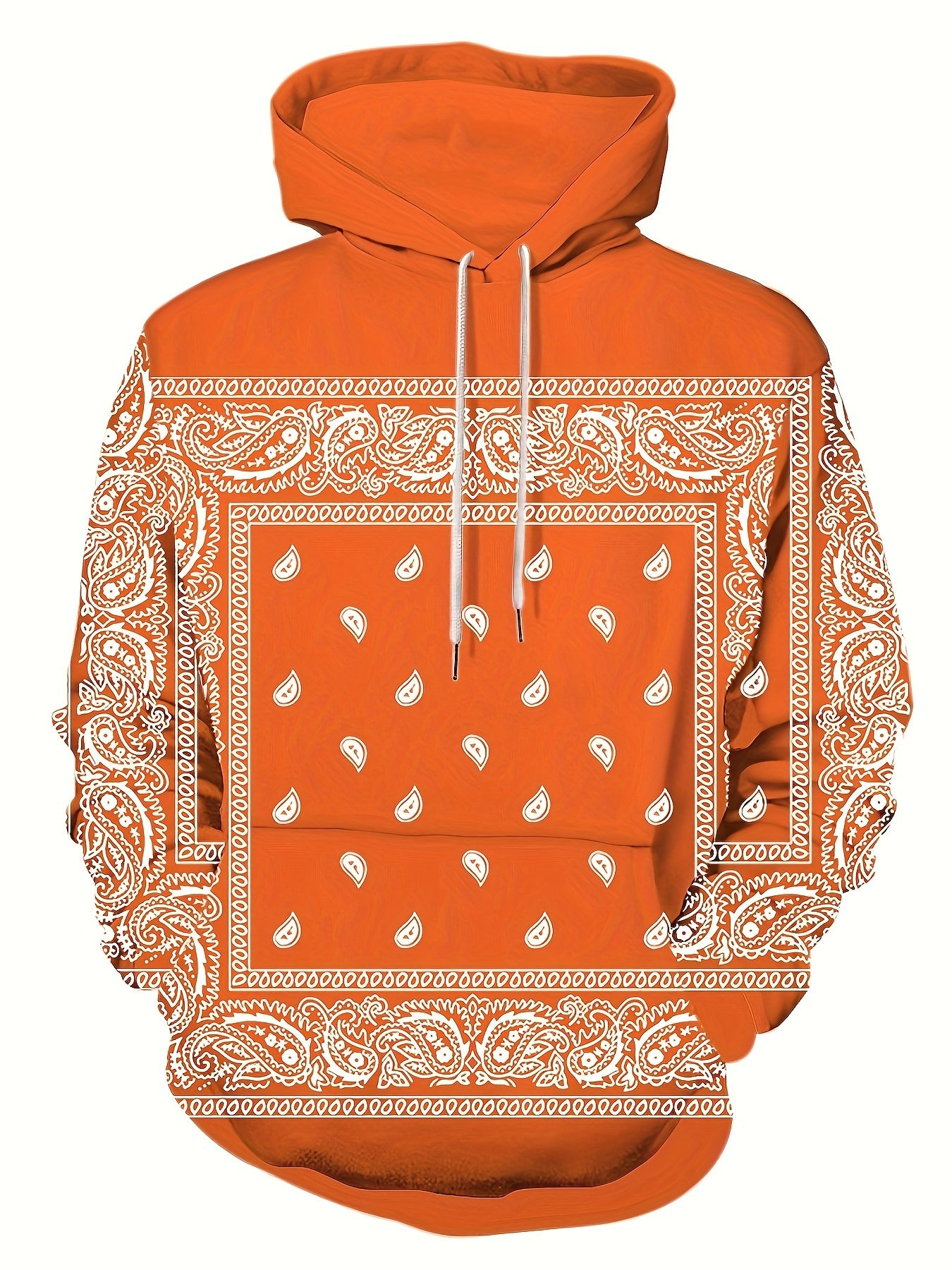 Retro Bandana Print Pullover Hoodie
