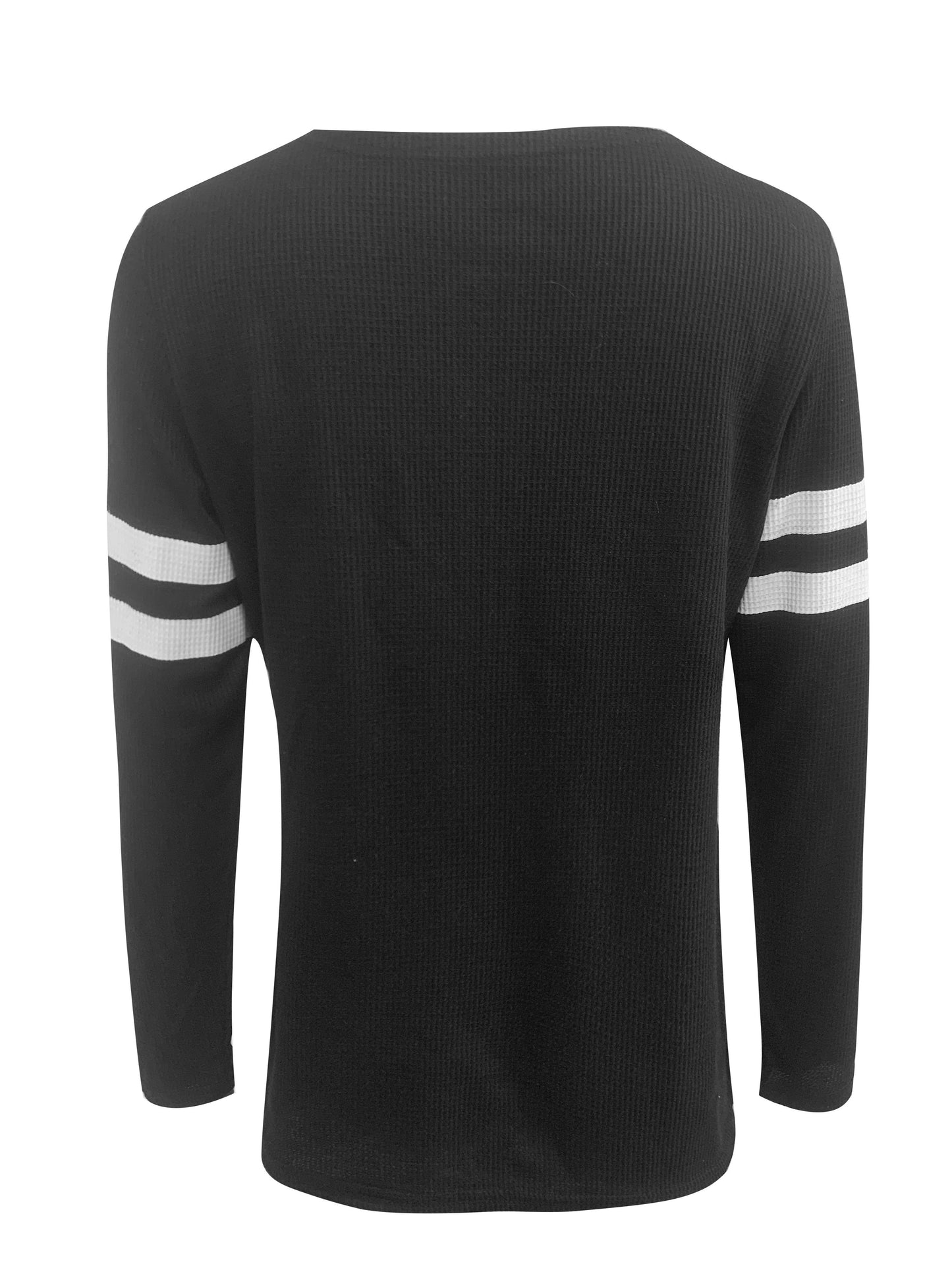 "NOPE NOT TODAY" Women's Casual Long Sleeve Top - with Stripe & Letter Print