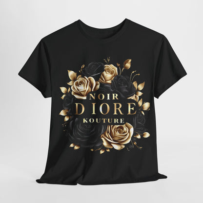 Noir Diore Kouture - Black & Gold Rose Tee
