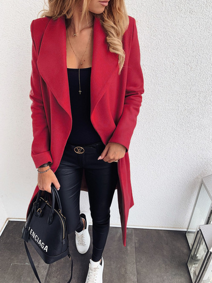 Women's Casual Woolen Trench Coat