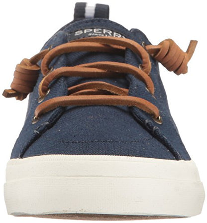 Sperry Womens Crest Vibe Linen Sneaker, Navy, 8.5
