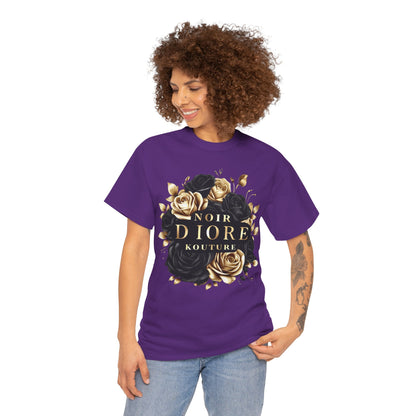 Noir Diore Kouture - Black & Gold Rose Tee