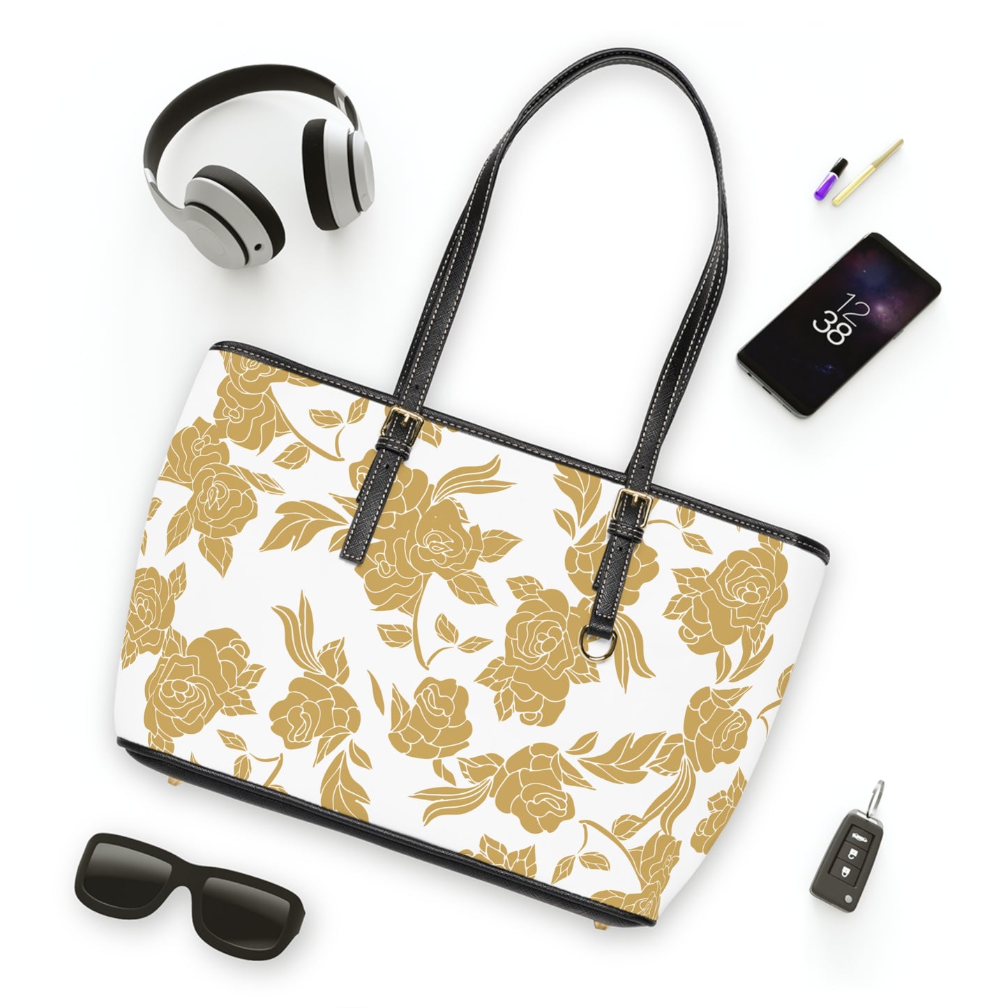 Noir Diore Floral Print Shoulder Bag