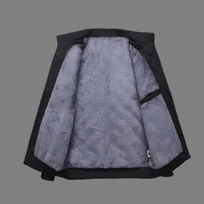 Men's Casual Bomber Jacket, Diamond Pattern Fleece Lined